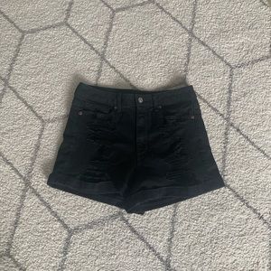 Black ripped American Eagle jean shorts